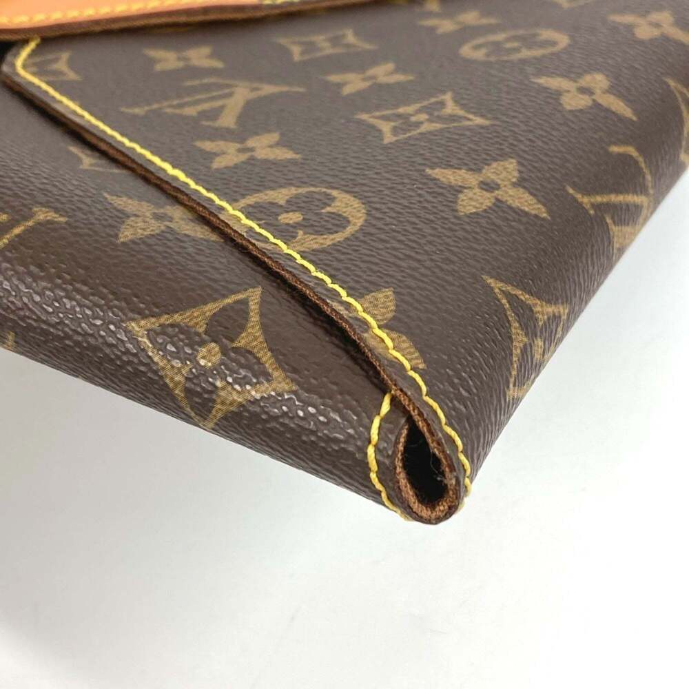 LOUIS VUITTON Authentic Brown Monogram Canvas Clutch Bag - Picture 11 of 13